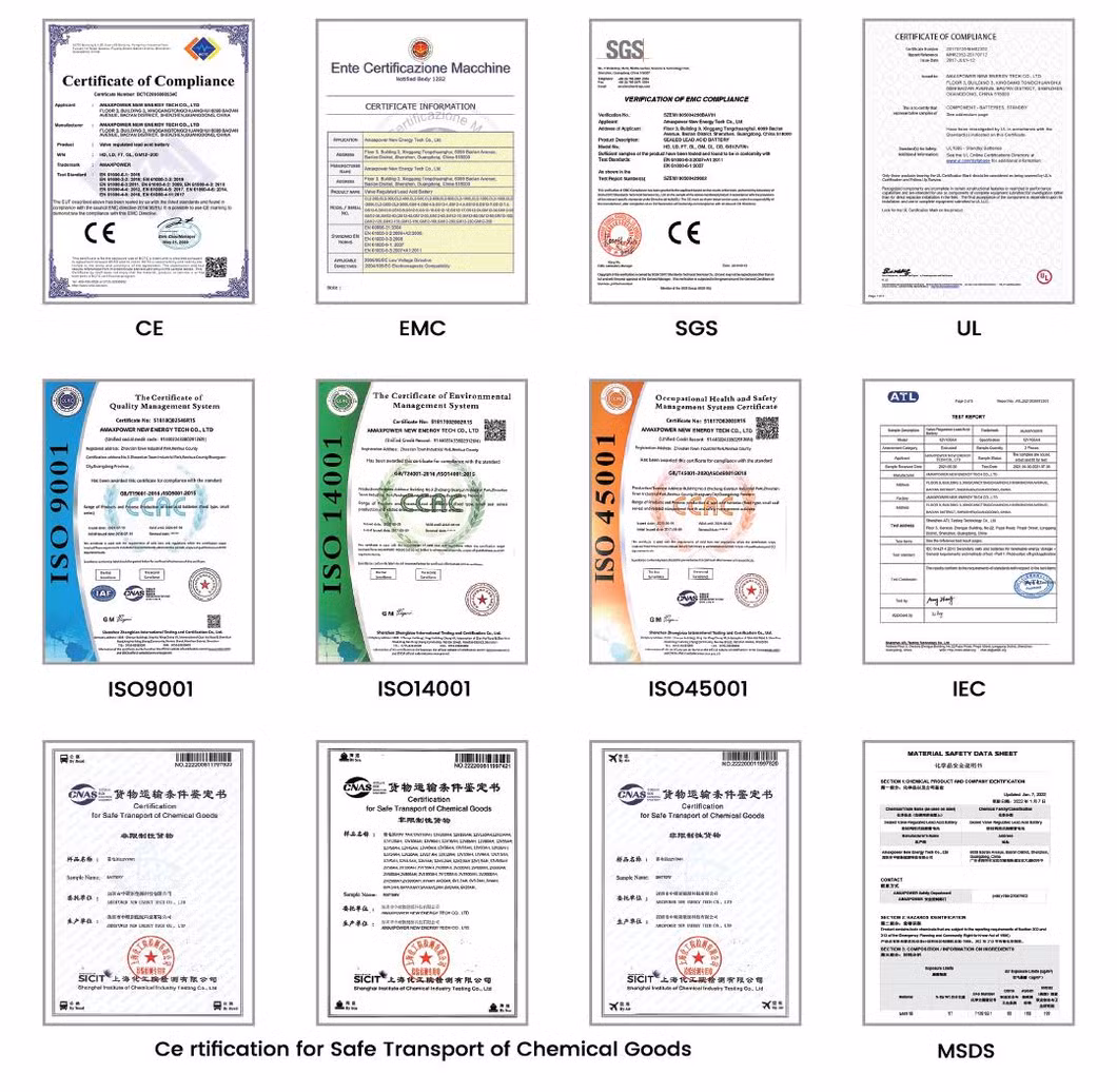 Amaxpower 2V/6V/12V Rechargeable Deep Cycle Lead Carbon VRLA AGM Battery 100ah/200ah/250ah/500ah for Solar-Energy-Storage-System/UPS-Backup/Telecom/Power Tool