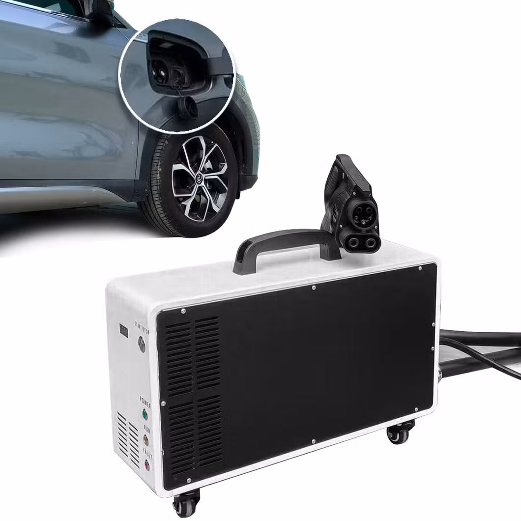 DC Movable Charging Station 20kw Gbt EV Charger with AC Type2 Input Socket for Electric Vehicles