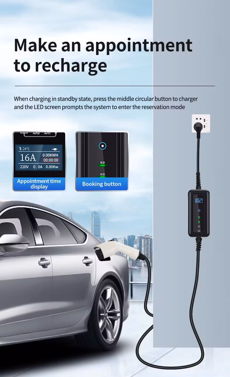 Type 2 16A 32A 3.5kw 7kw 11kw 22kw Electric Car Mobile Charger IEC 62196 Portable EV Charger