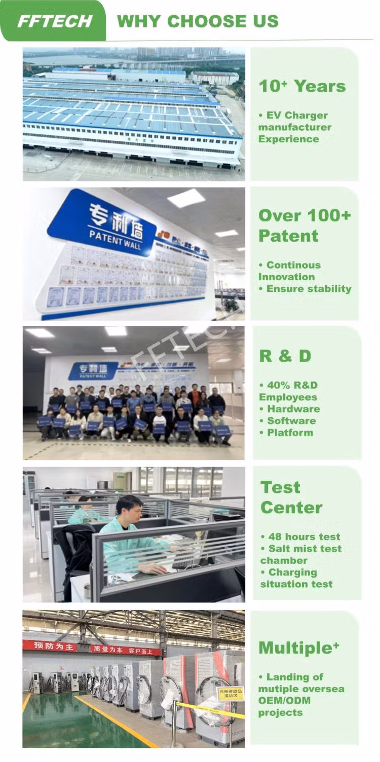 7kw 11kw 22kw CCS2 Type1 Chademo OEM ODM Residential Voltage 400VAC Three Phase Packing Lot EV Charger Fast Charging Station for Mg Byd Dolphin GAC Aion
