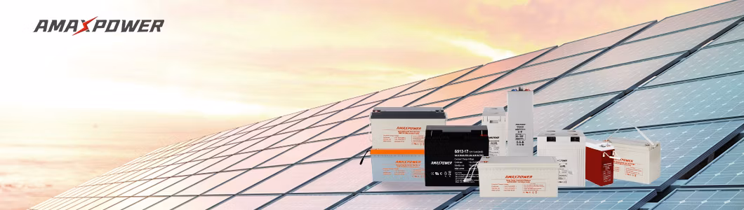 Amaxpower Front-Access-Terminal-Slim Bateria 12V 55ah/80ah/100ah/150ah/180ah/200ah VRLA AGM Lead Acid Battery for Telecom-Station/Solar-System/UPS Backup