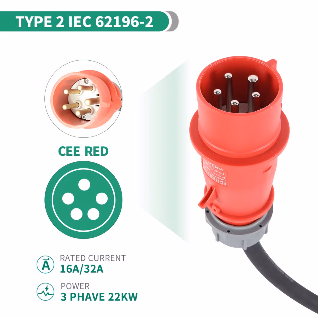 Fast 22kw 32A Portable Mobile EV Car Charger Type 2 Electric Home EV Charging