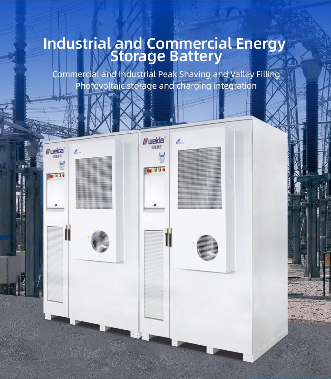 Weida LiFePO4 Solar PV 215kwh Industrial Commercial Air Lithium Generator Power Backup Battery Energy Storage Systems