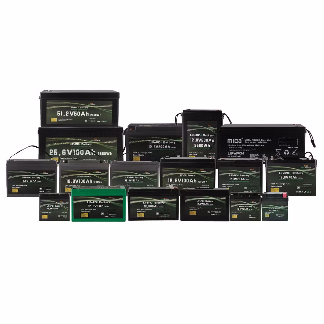 Mica CE Un 15 Years LiFePO4 Battery 12V 100ah Lithium Battery Pack LFP RV/Golf Cart/Yacht/Marine Solar Energy Storage Battery