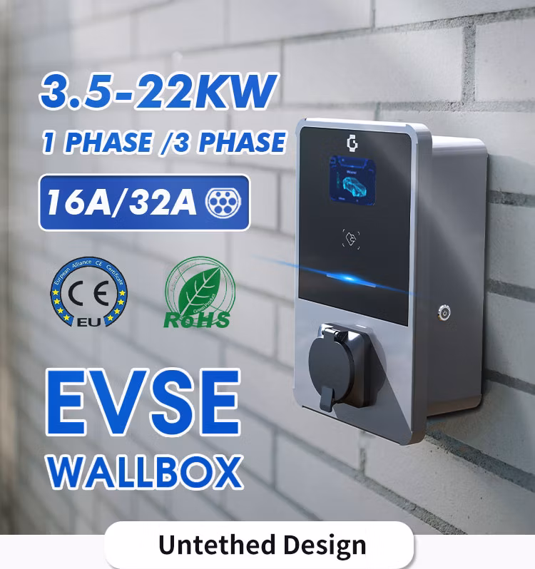 32 AMP 7kw Home Use EV Wall Charger Mounted with Installation Guide