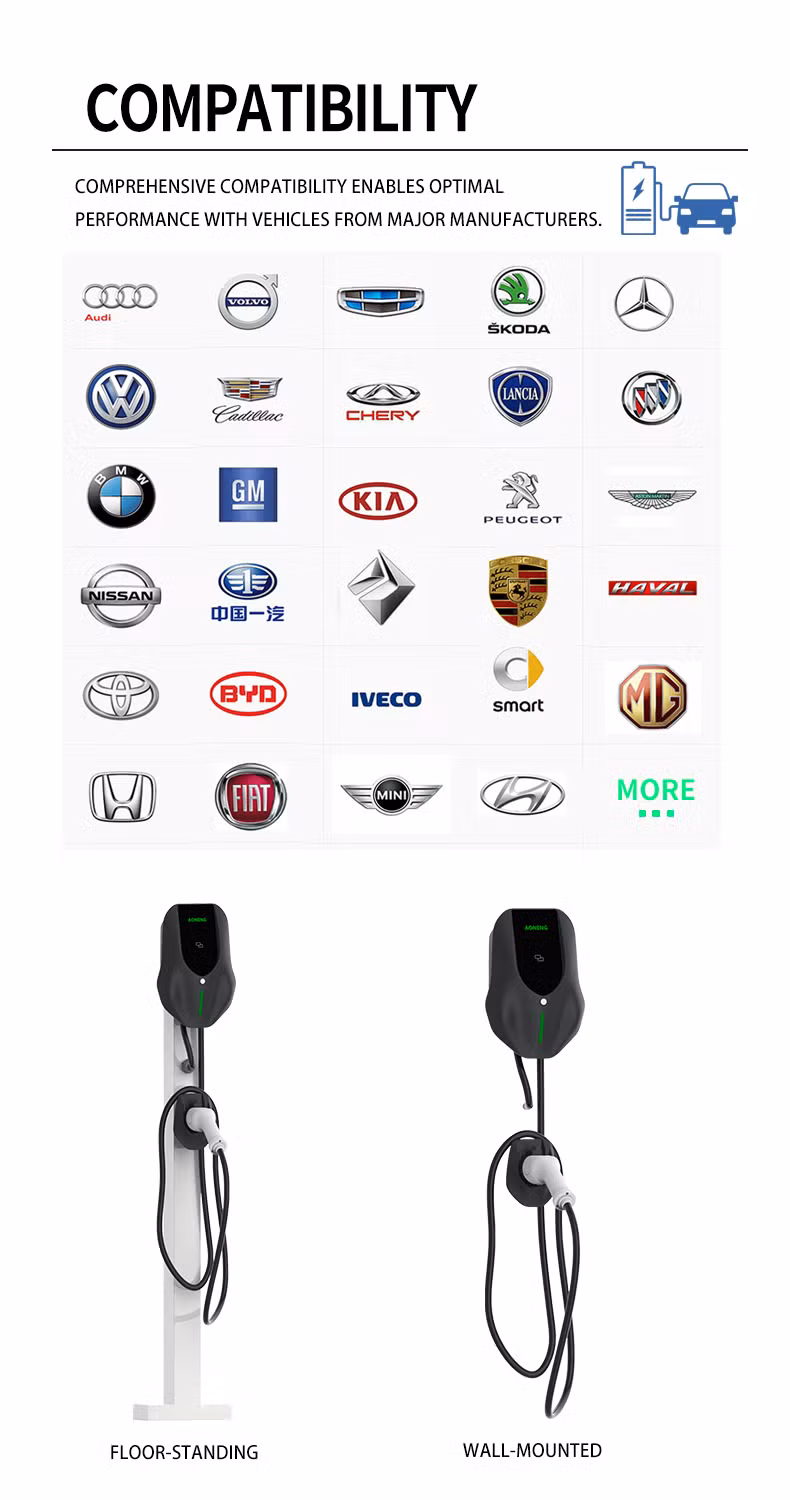 7kw Fast AC Electric Vehicle Car Battery EV Charger Charging Station WiFi or 4G for Home Residential Type 2 GB/T