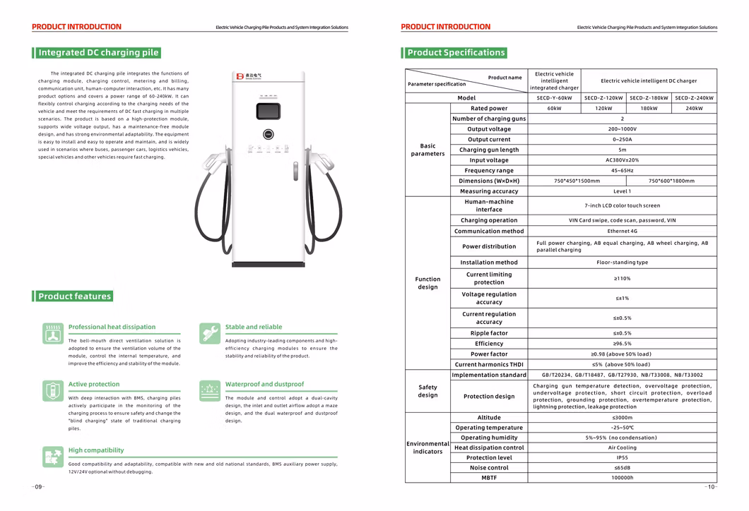 180kw - 600kw EV Charging Stations for Bus Station Residential Buildings EV Charger