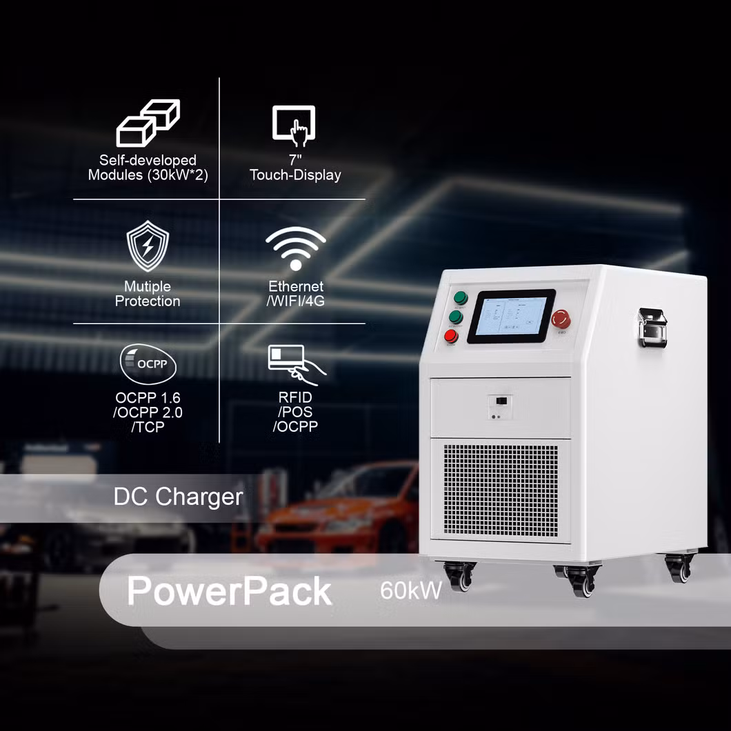 SETEC POWER Self-developed Modules Level 3 Fast Charging 60kW Portable Electric Vehicle Charger EV Charging Station CCS CHAdeMO NACS