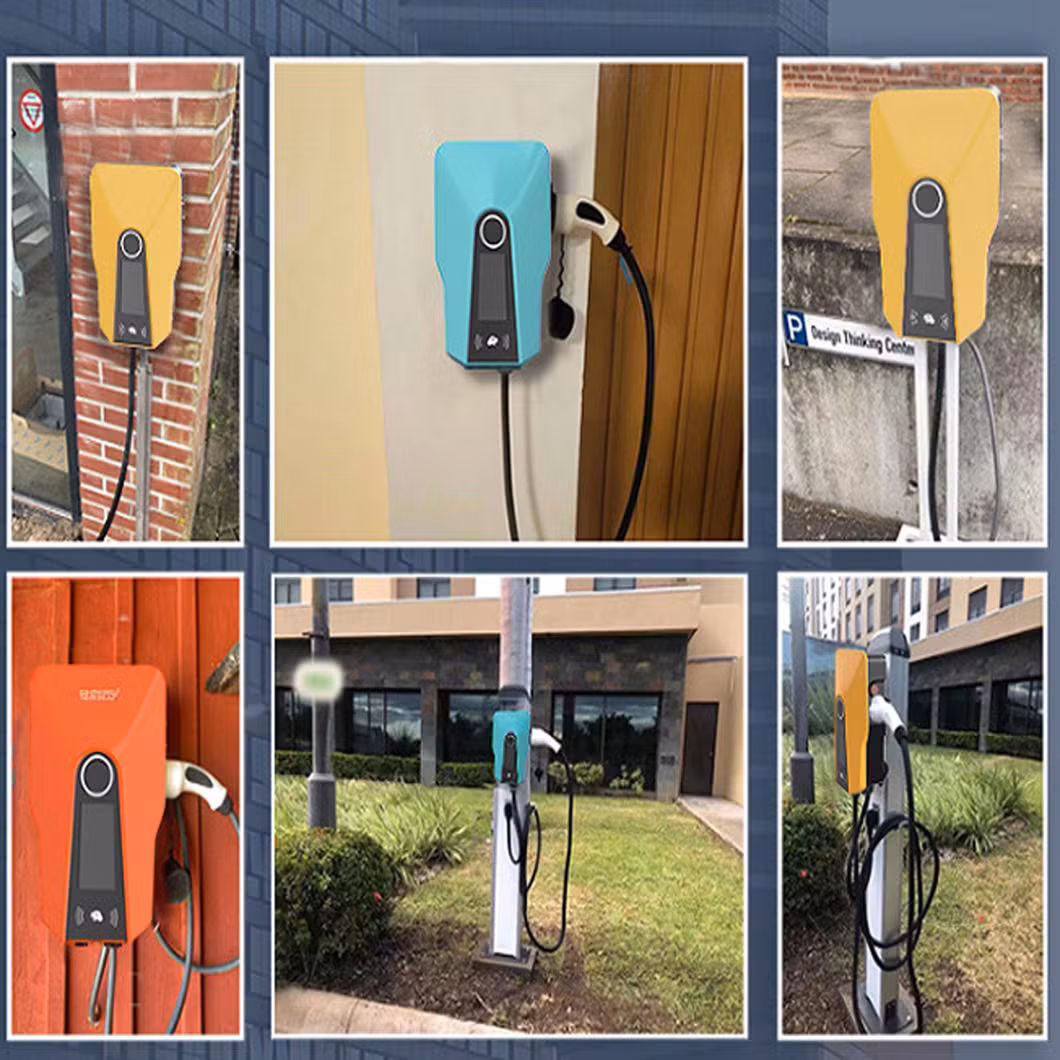 Factory Price 32A 7kw Card Swipe to Start Screen EV Charger Wholesale AC EV Charger 7kw 32A Type 2 Electric Car Charging Station