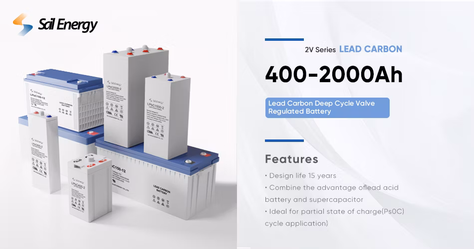 Sail Energy High Quality Solar Battery 2 Volt 800 1000 1500ah Faster Charging Lead Carbon Batteries