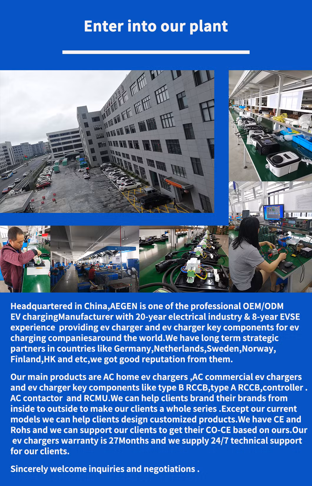 16A 7kw Portable Electric Vehicle Charger Electric Car Advanced EV Charging Station