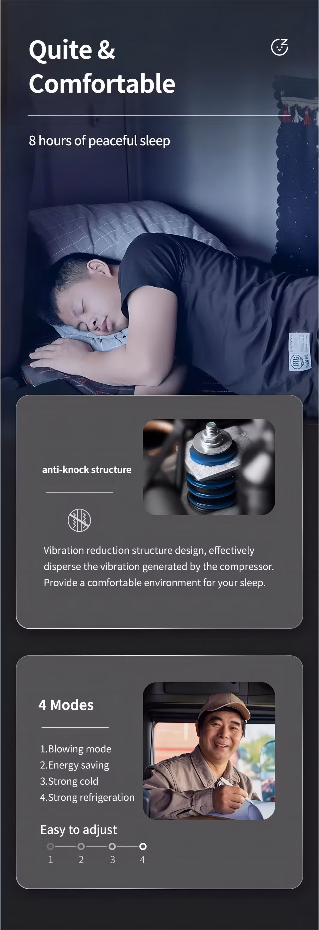 China Roof Top Diesel Electric Battery Powered 12V 24V DC Split Parking