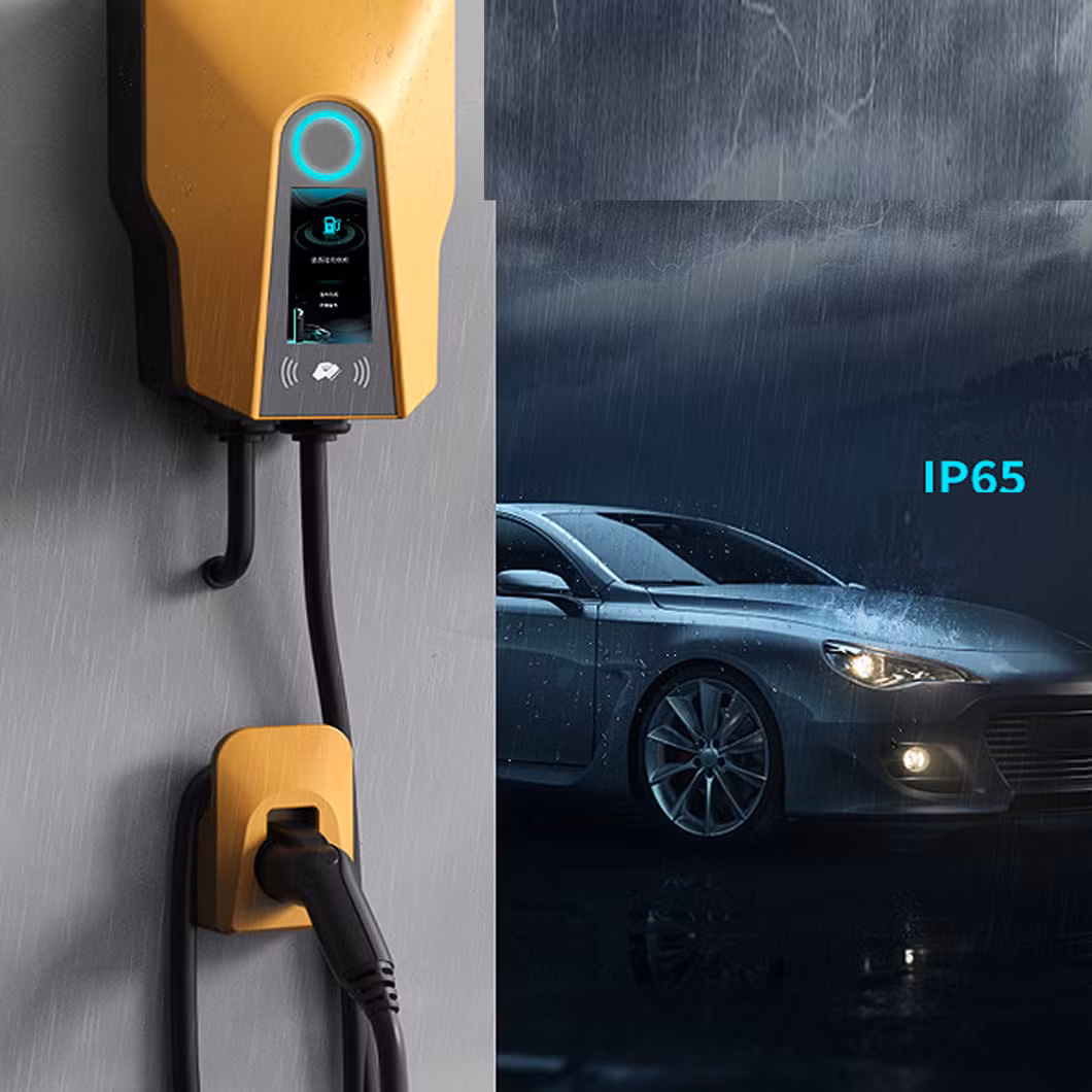 Factory Price 32A 7kw Card Swipe to Start Screen EV Charger Wholesale AC EV Charger 7kw 32A Type 2 Electric Car Charging Station