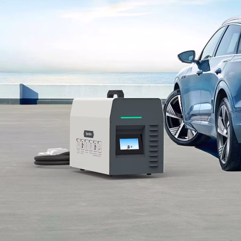 30kw Cc1 Portable Grid-Connected EV Charger Cc2 Chademo DC Fast Car Charging Station Dual-Port Charger Rapid Deployment Ocpp 4G