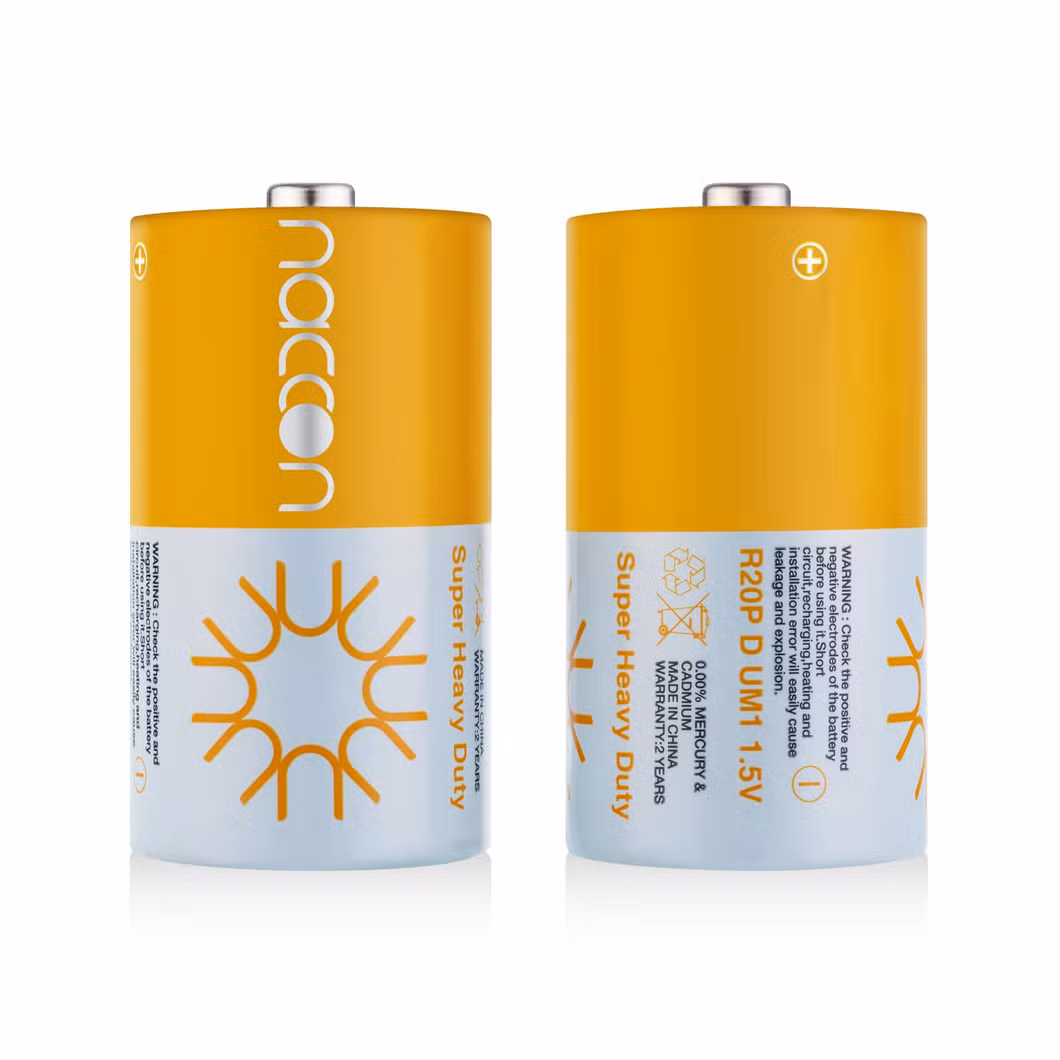 Excellent Carbon Zinc Battery R20 D Dry Battery 1.5V Reliable Heavy-Duty Power Source for Industrial & Household Applications