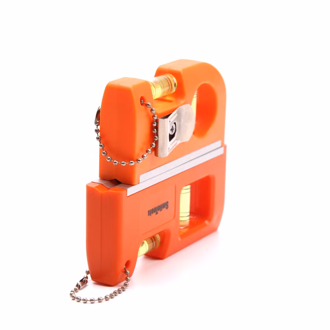 Magnetic Mini Pocket Level Tool Scaffold Level Two Bubble Spirit Leveler with Portable Chain and Hook