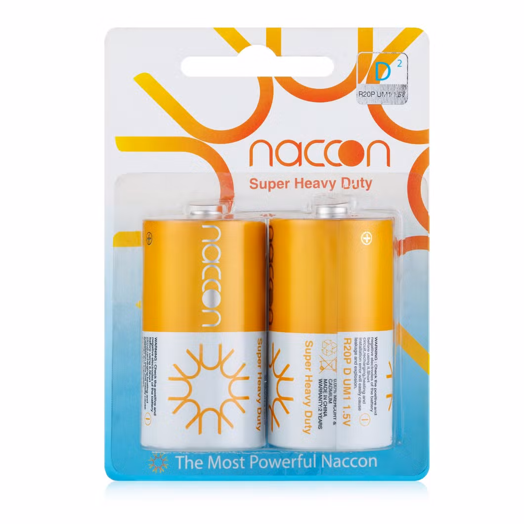 Excellent Carbon Zinc Battery R20 D Dry Battery 1.5V Reliable Heavy-Duty Power Source for Industrial & Household Applications