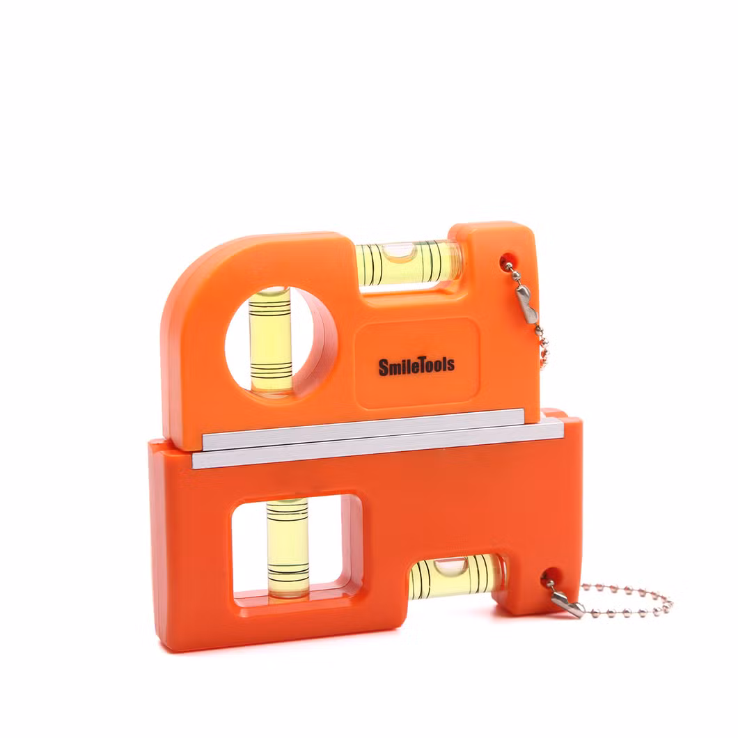 Magnetic Mini Pocket Level Tool Scaffold Level Two Bubble Spirit Leveler with Portable Chain and Hook