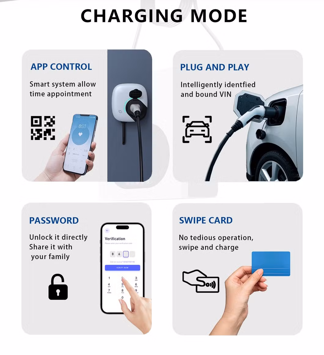 Electric Car Charging Station Wall Mount Charging Smart Fast EV Charger Pile 11kw AC 380V Home, Evse, EV Charging Station