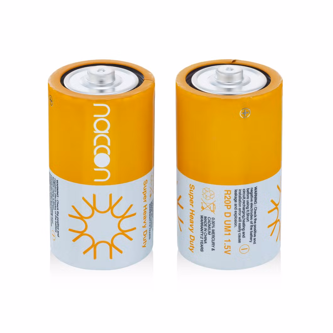 Excellent Carbon Zinc Battery R20 D Dry Battery 1.5V Reliable Heavy-Duty Power Source for Industrial & Household Applications