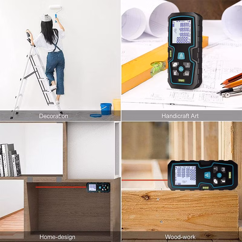 Rechargeable Laser Distance Meter Polymer Battery Laser Measure with High Accuracy Multi-Measurement Modes