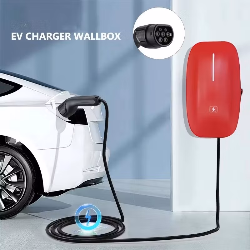7kw Portable Electric Vehicle Charger Station Type 2 AC Output 32A Wallbox EV Charger