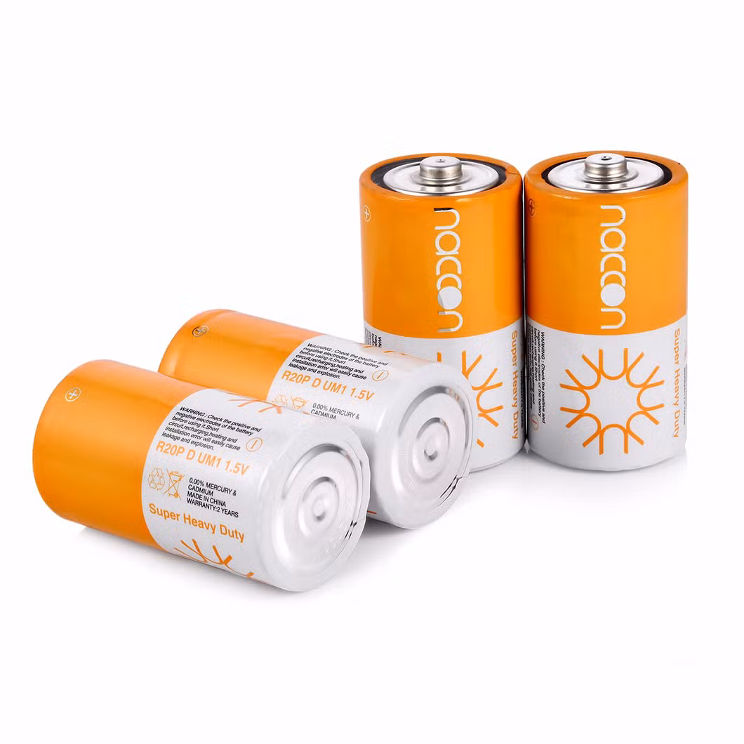 Excellent Carbon Zinc Battery R20 D Dry Battery 1.5V Reliable Heavy-Duty Power Source for Industrial & Household Applications