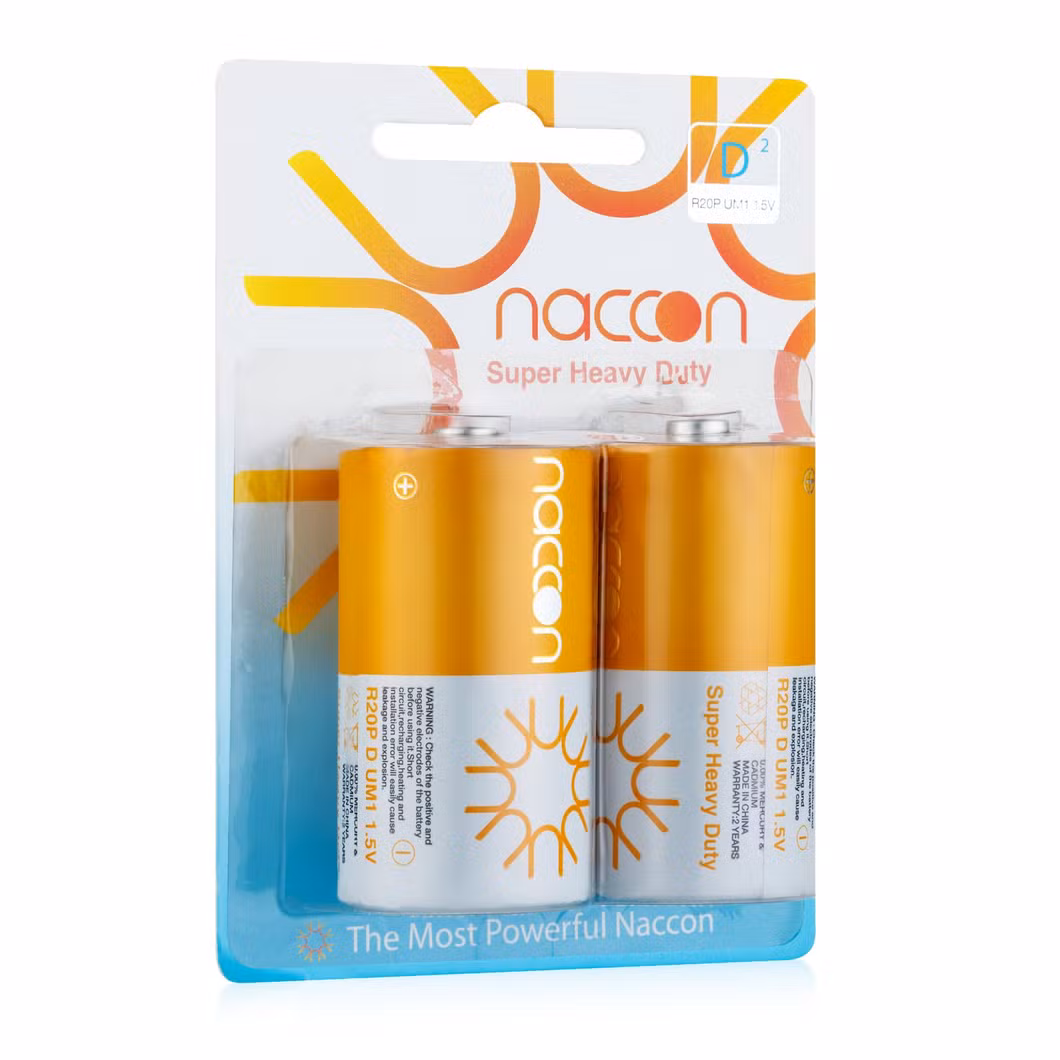 Excellent Carbon Zinc Battery R20 D Dry Battery 1.5V Reliable Heavy-Duty Power Source for Industrial & Household Applications