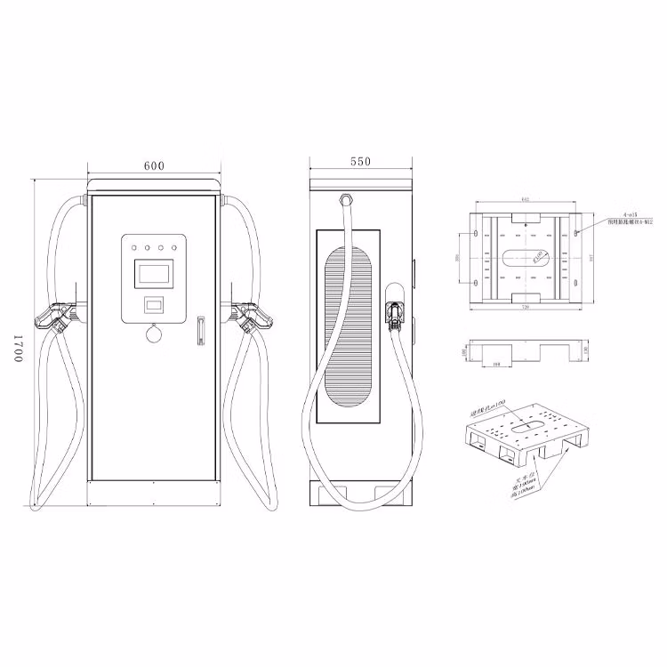 DC Portable 60kw 120kw 240kw EV Charger Electric Vehicle Car Charger Fast EV Charging Stations