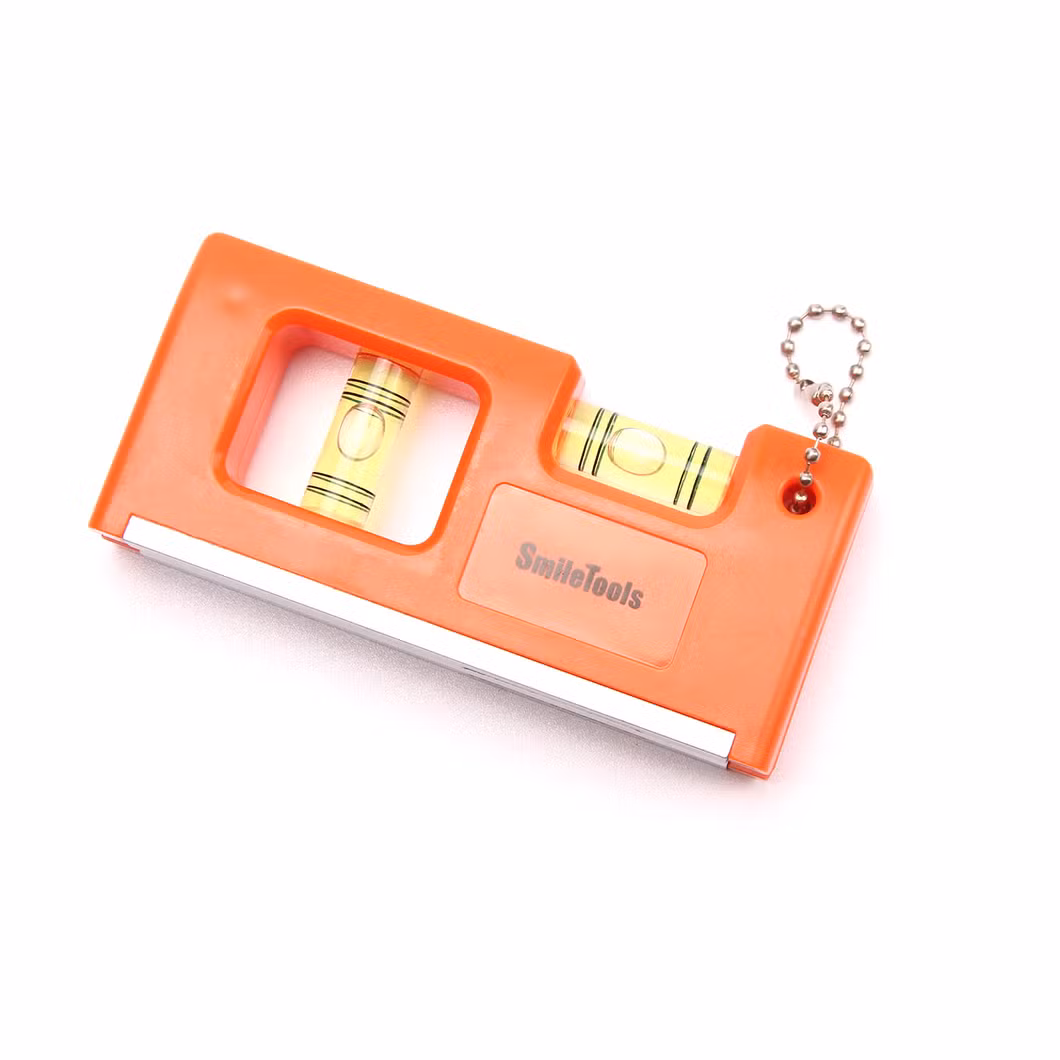 Magnetic Mini Pocket Level Tool Scaffold Level Two Bubble Spirit Leveler with Portable Chain and Hook