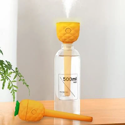 Ionizador de aire fresco de la pulverizadora de vapor frío Piña Mini de aire Personal USB humidificador ultrasónico con luz LED