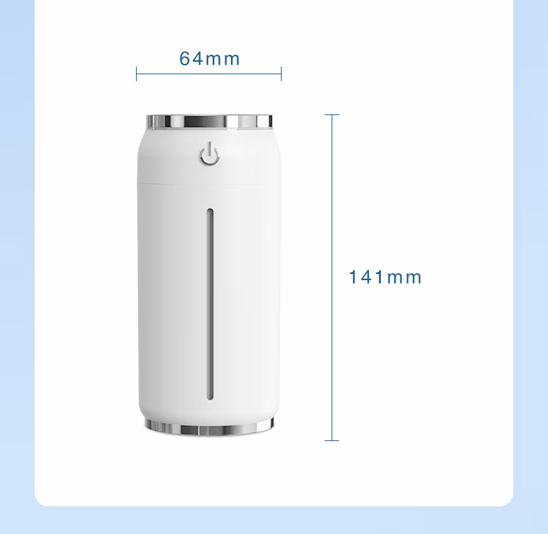 2023 New Design Small USB Cool Mist Humidifier for Bedroom Office Car with Light.