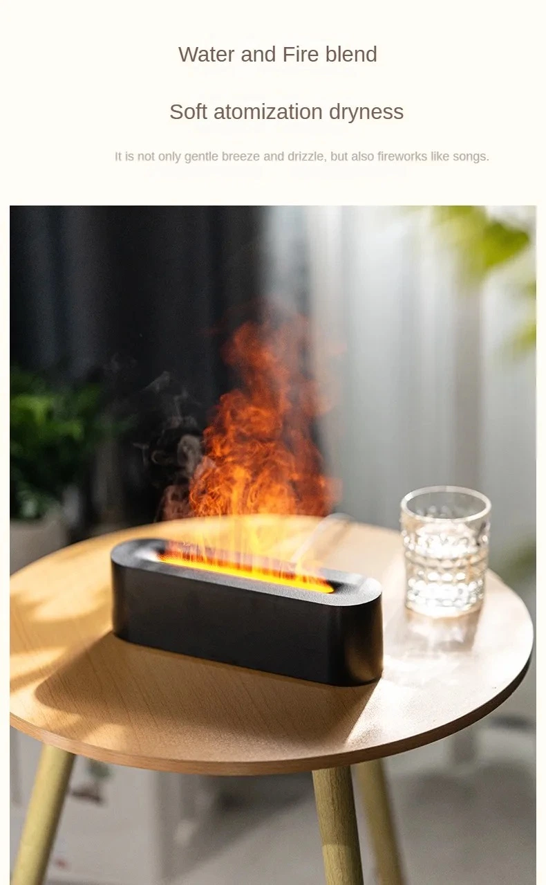 New Arrivals Portable Cool Mist USB LED Room H2O Air Fire Flame Humidifier Aroma Essential Oil Diffuser Humidifier