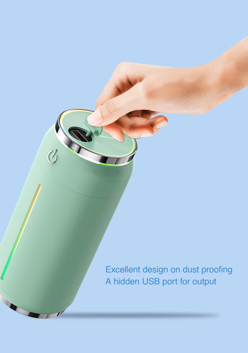 2023 New Design Small USB Cool Mist Humidifier for Bedroom Office Car with Light.
