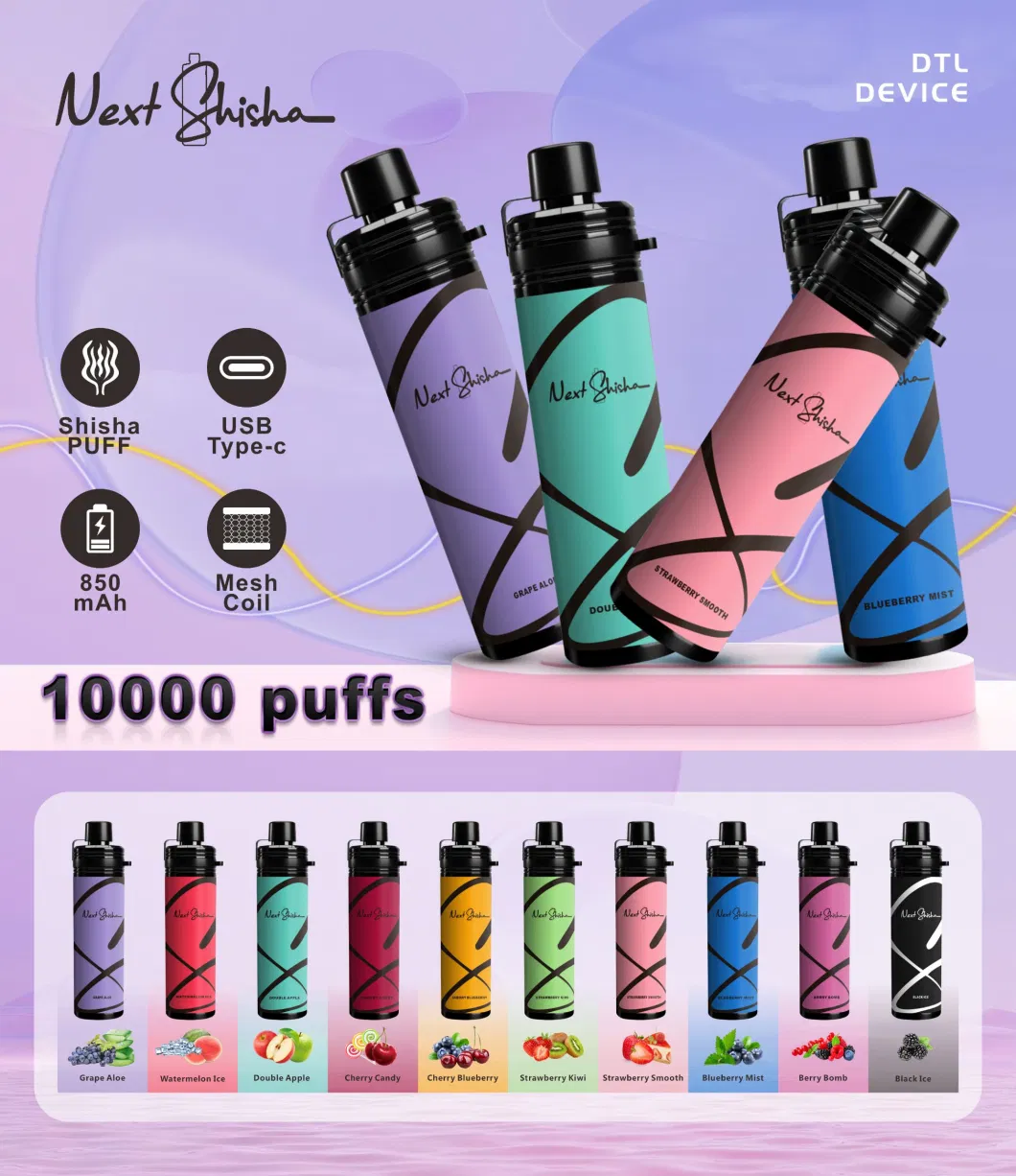 High Quality Next Shisha 10000 Puffs Crown Fakher Vaporizer Poco 10K electronic Cigarette 20ml Rechargeable Wape