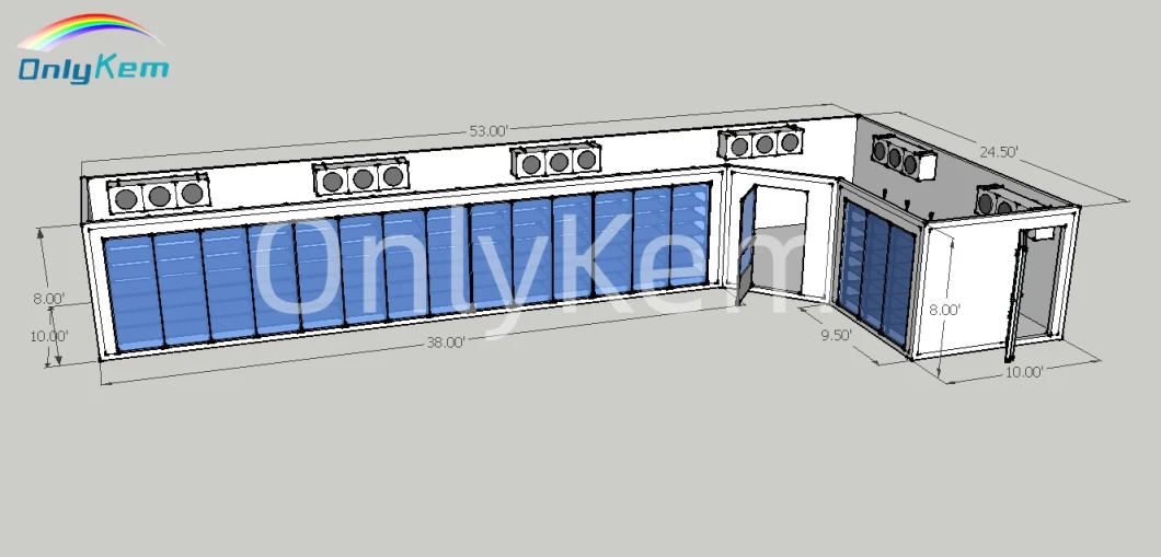 Display Walk in Cooler/ Freezer /Walk in Chiller/Cold Room with Glass Doors for Beer Cave Shop