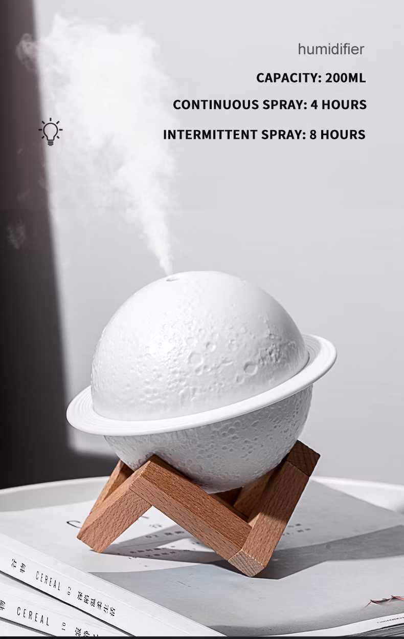 Ultrasonic Moon Lamp Planet Air Humidifier Essential Oil Diffuser Aromatherapy Oil LED Humidifier