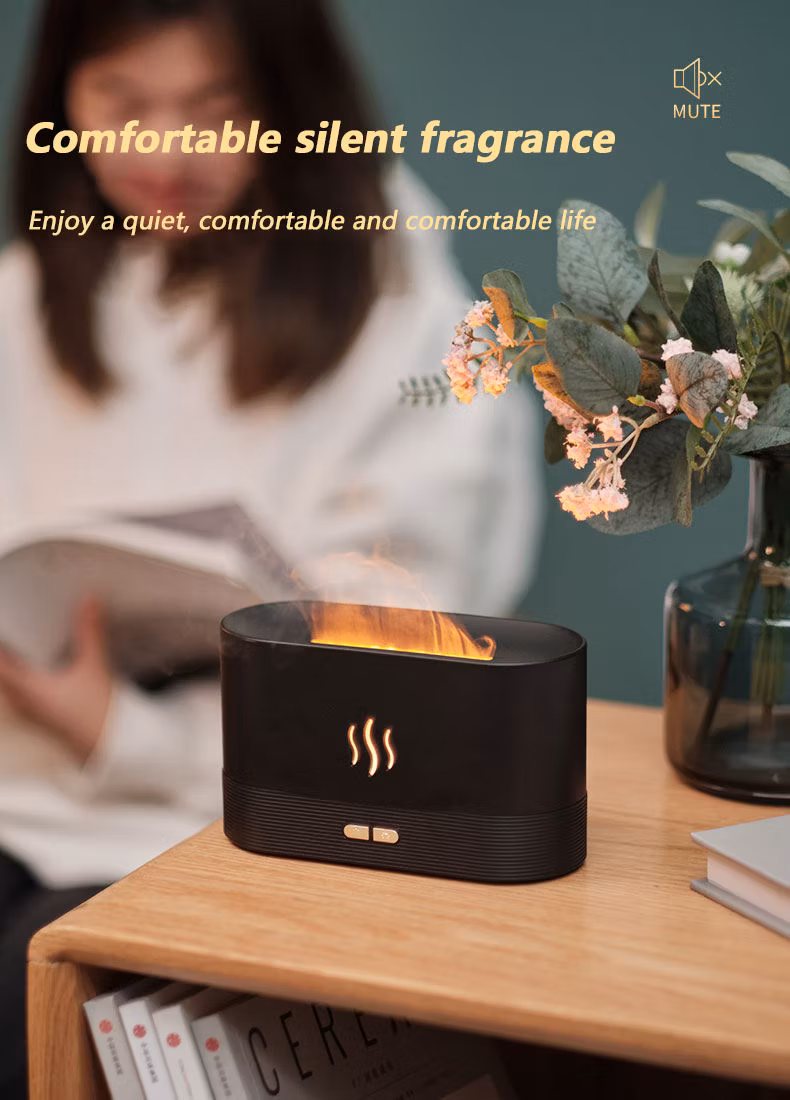 Hot Selling Flame Diffuser Air Humidifier USB Charge 3D Fire Flame Ultrasonic Cool Mist Essential Oil Flame Aroma Diffuser