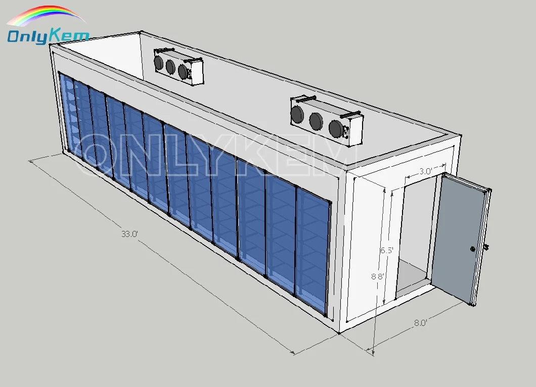 Display Walk in Cooler/ Freezer /Walk in Chiller/Cold Room with Glass Doors for Beer Cave Shop
