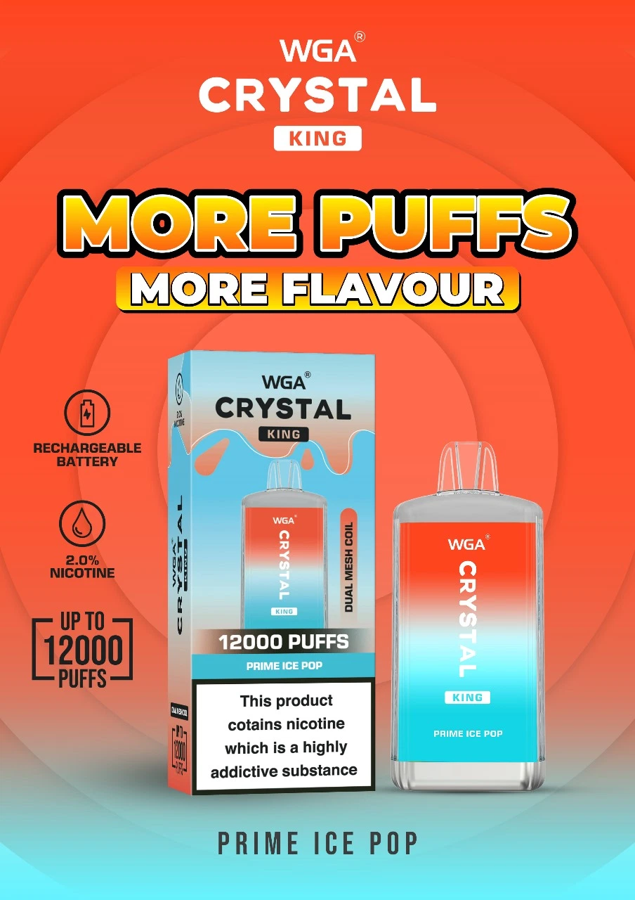 Hot Sale Wga Crystal 12K Puffs Wholesale Disposable Vape Pen