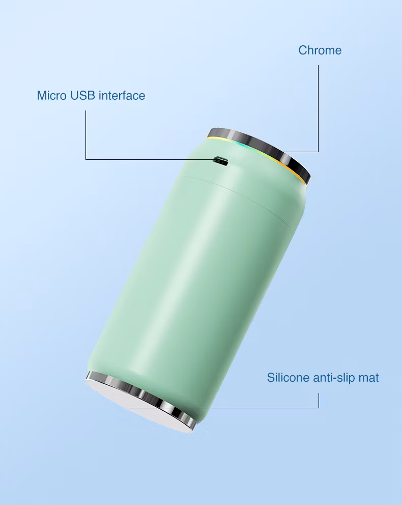 2023 New Design Small USB Cool Mist Humidifier for Bedroom Office Car with Light.