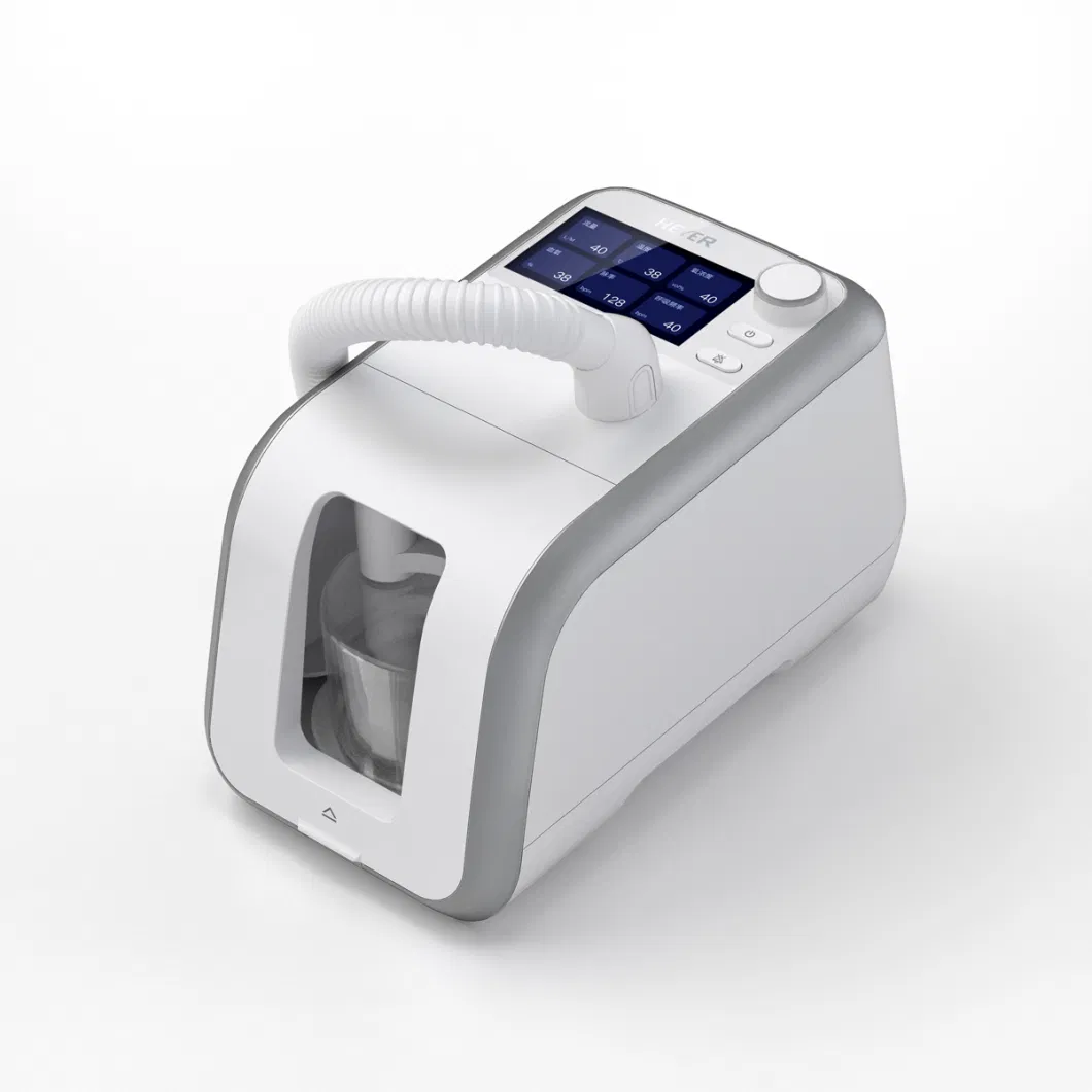CE Marked Hfnc High Flow Nasal Cannula High Flow Heated Respiratory Humidifier with Trolley for Hospital