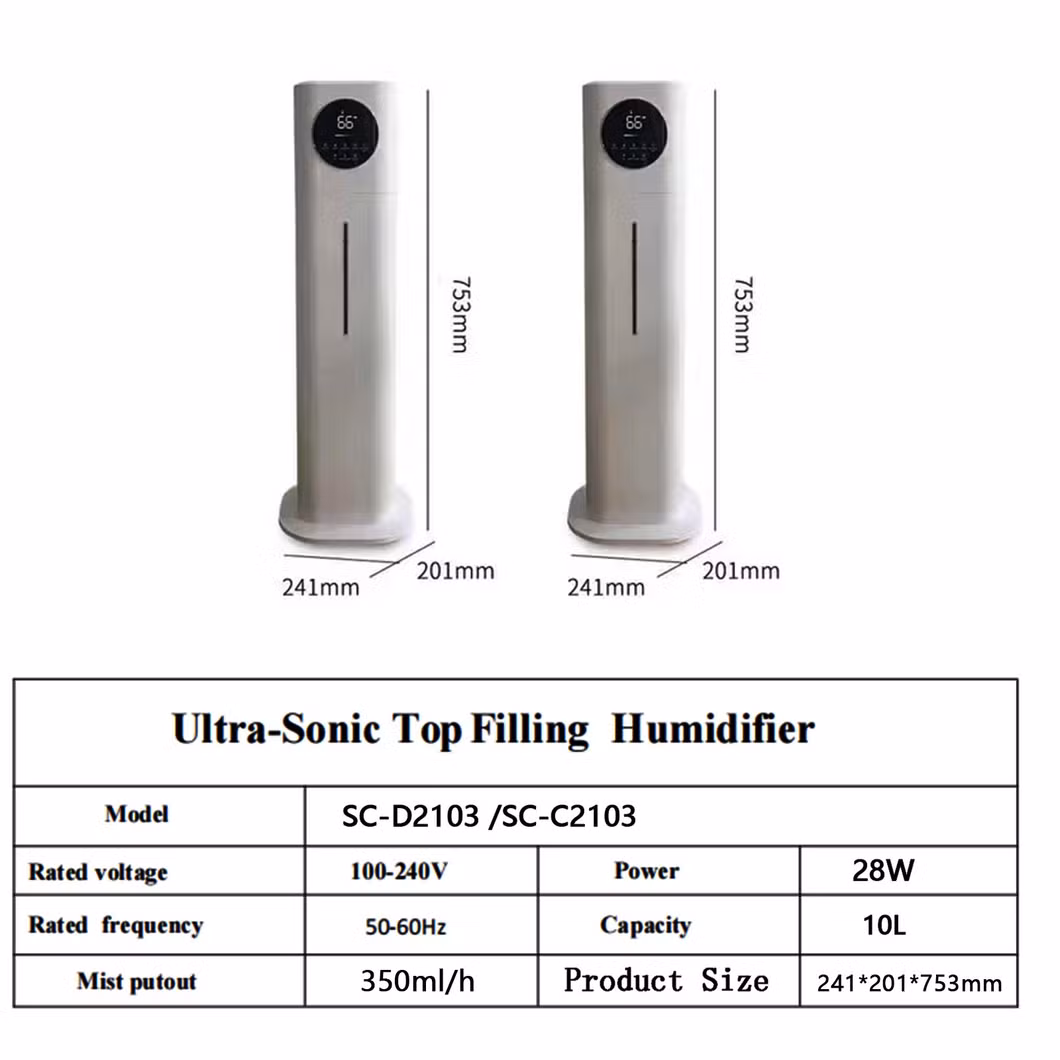 9.0L Large Space Huge Capacity Room Floor Standing Strong Humificador Ultrasonic Fog Air Humidifiers for Plants