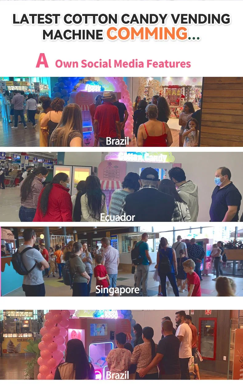 Low Cost and High Return Commercial Flossed out Cotton Candy Machine Vending Machine