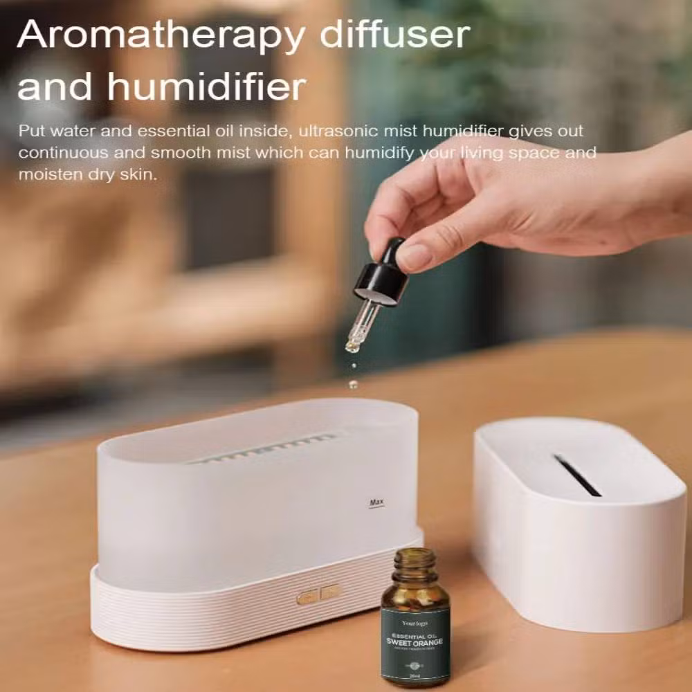 Wholesale Desktop 3D Flame Aroma Diffuser Portable Mini Ultrasonic USB Air Humidifier Aroma Diffuser with Night Light