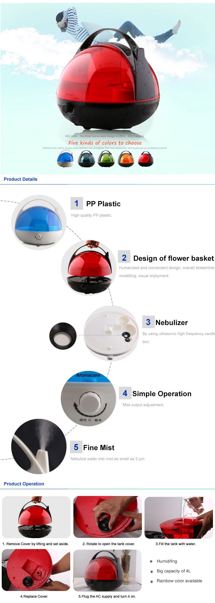 Home Used Air Humidifier with Ce RoHS Certificate (20015B)
