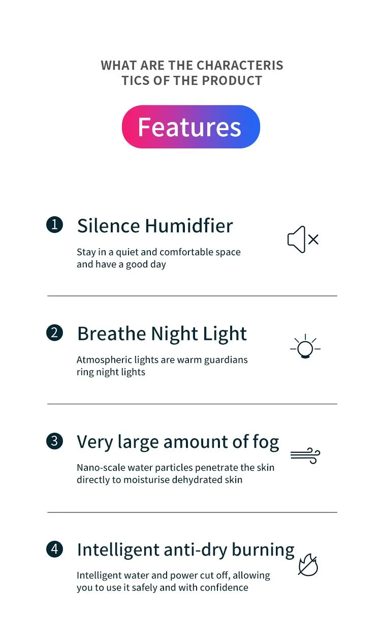 2022 Portable USB Spray Cool Mist LED Light H2O Personal Space Aroma Essential Oil Diffuser Ultrasonic Mini Car Air Humidifier