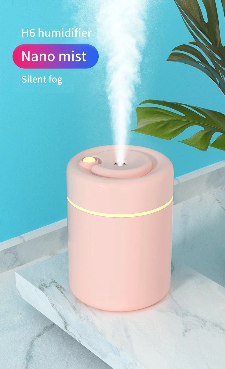 2022 Portable USB Spray Cool Mist LED Light H2O Personal Space Aroma Essential Oil Diffuser Ultrasonic Mini Car Air Humidifier