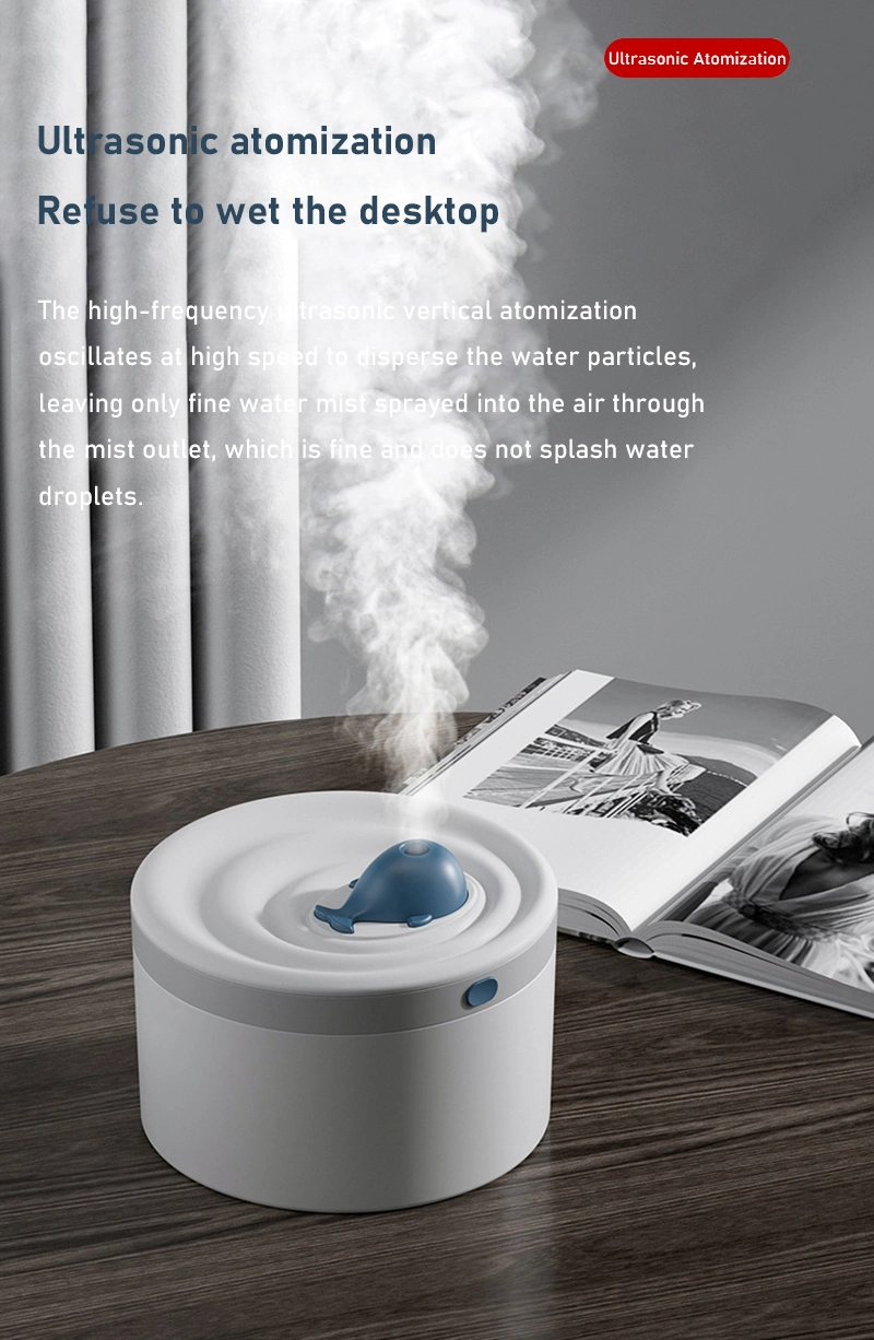 Colorful Whale Night Light Household Mute Spray Aromatherapy Baby Room Humidifier