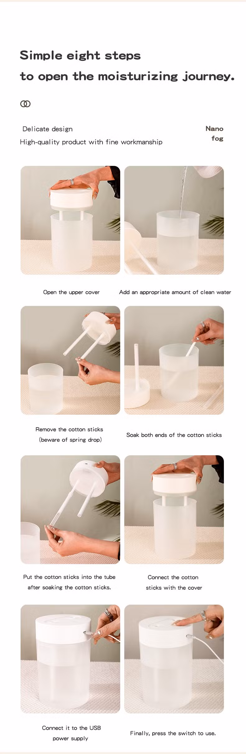 Household Quiet Bedroom Pregnant Woman Baby Small Car Officedesktop Air Conditioner Air Humidifier